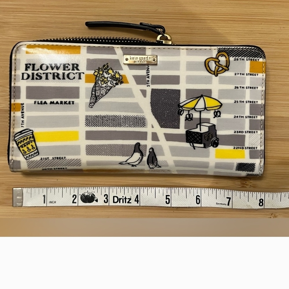 Kate Spade Yellow and Black Street Map Wallet